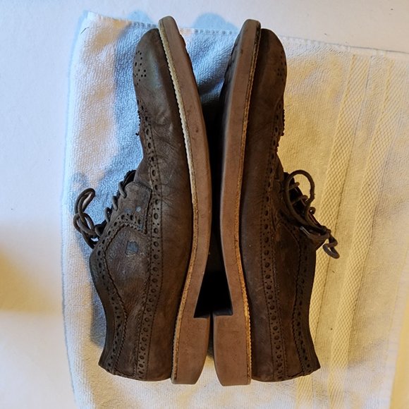 Tod\'s, Men\'s Oxford Brogue Suede Leather Dress Shoes, Brown Color, Size 10 main image 6